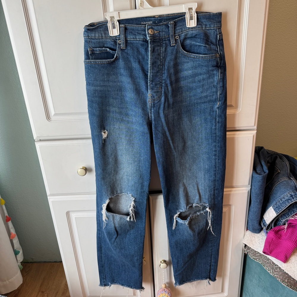 Old Navy Sky-Hi Straight Blue Jeans